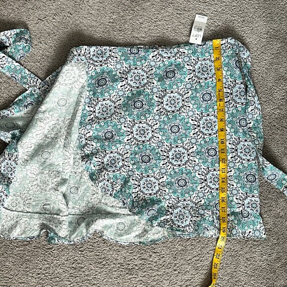 LOFT| Paisley Ruffle Wrap Skirt | Blue | Size: 6 - Picture 5 of 10